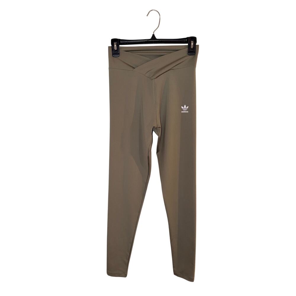 adidas Women M Yoga Studio Wrapped 7/8 Leggings Olive Strata High Rise
